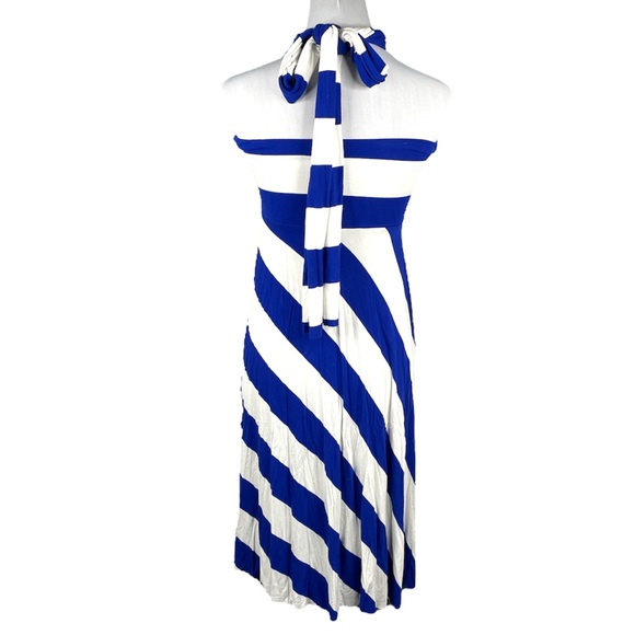 Elan Striped Asymmetrical Multi Look Dress and Skirt Blue White Size Medium - Picture 4 of 8